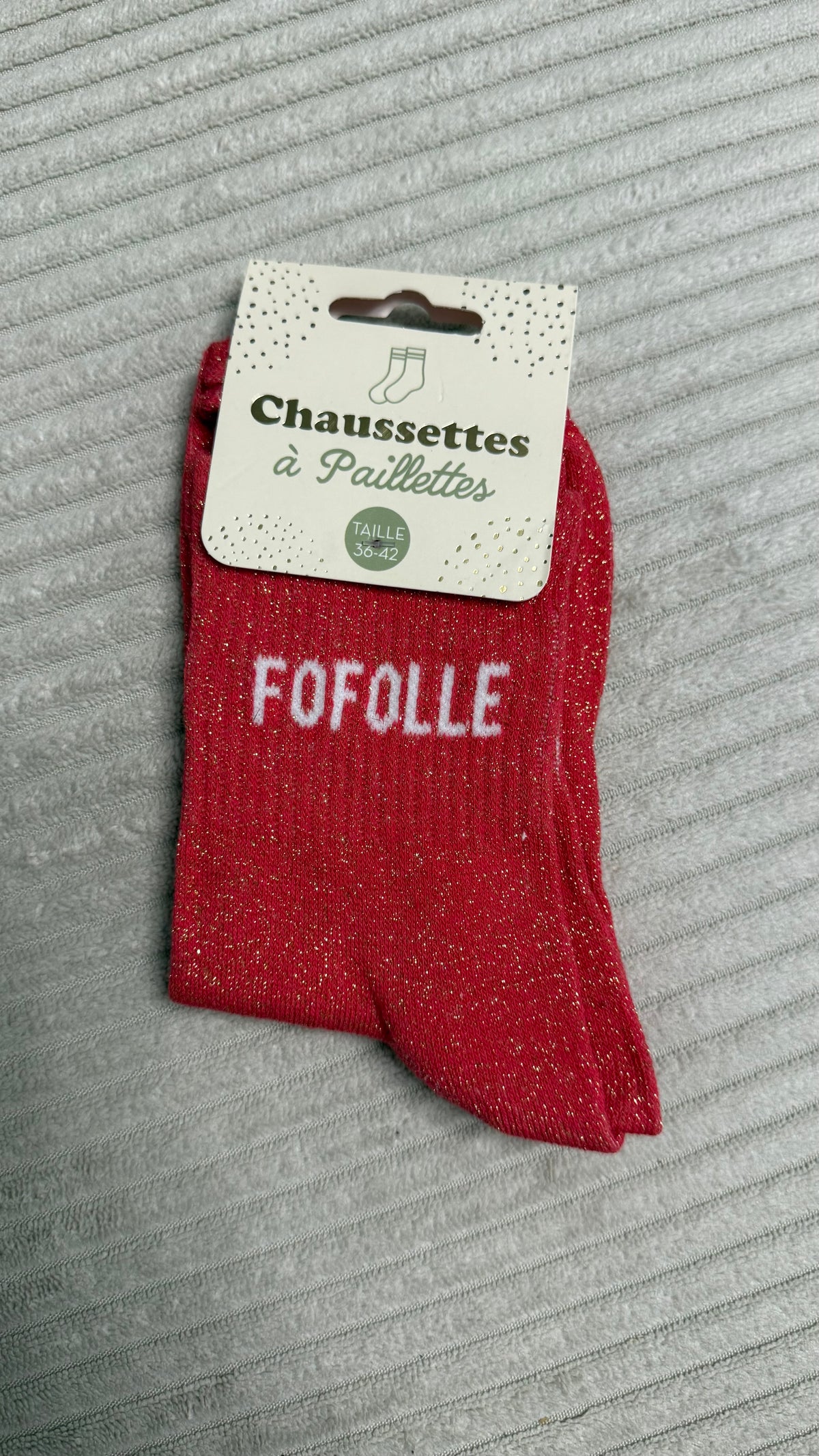Chaussette à paillettes « Fofolle »