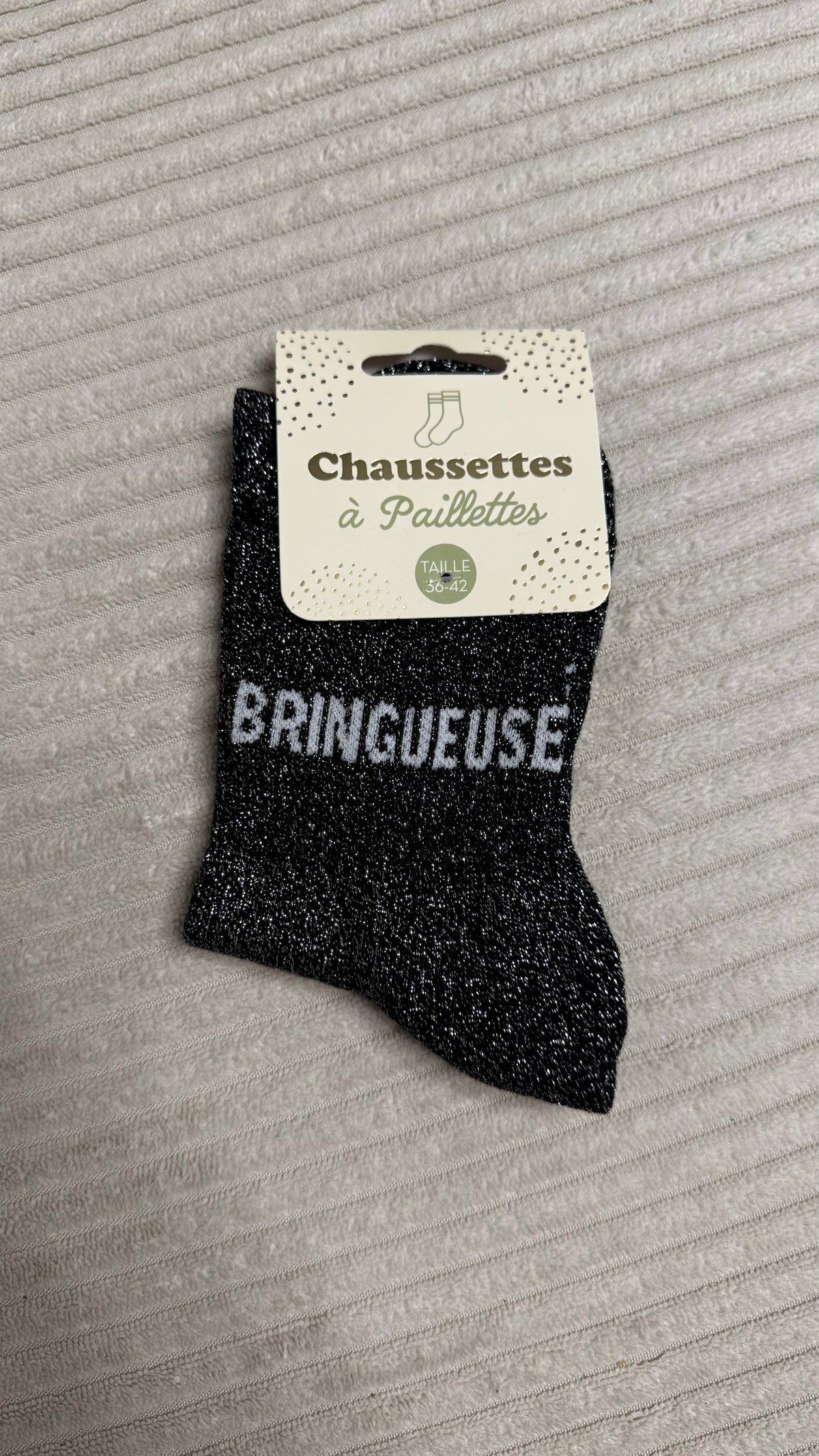 Chaussette à paillettes « Bringueuse »