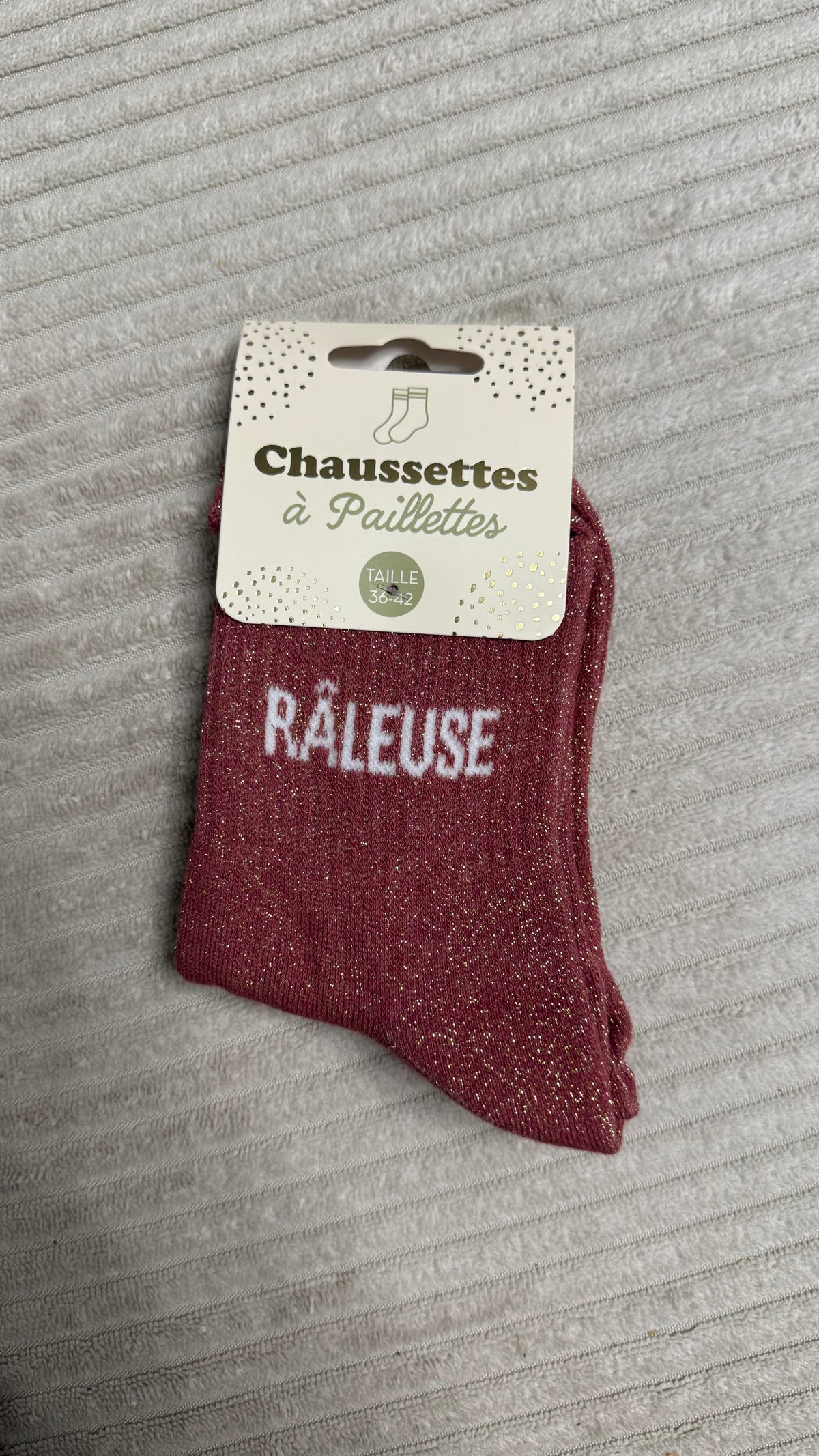Chaussette à paillettes « Râleuse »