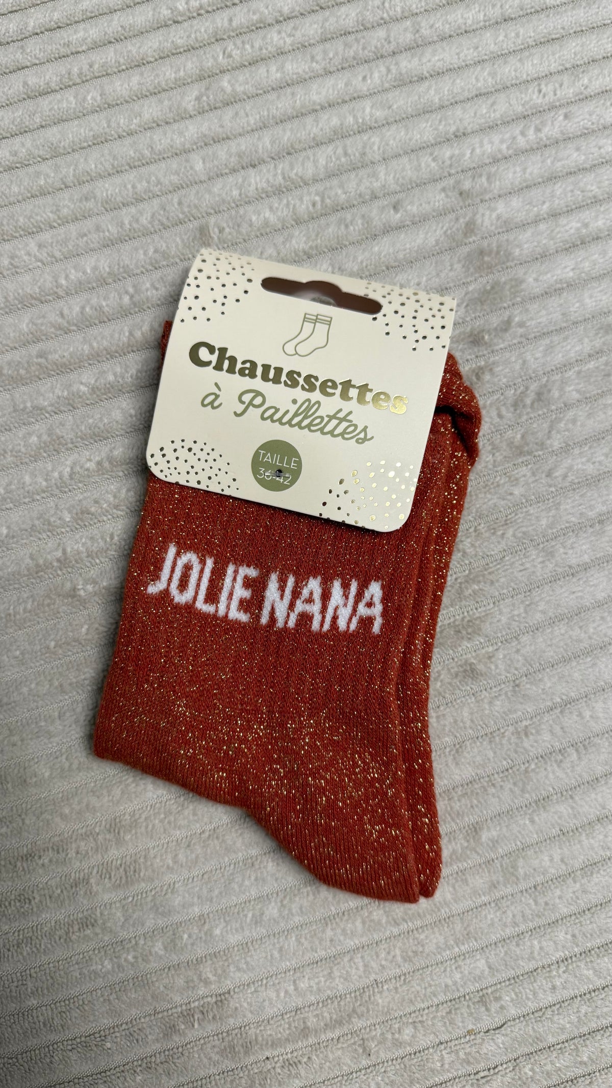 Chaussette à paillettes « Jolie nana »