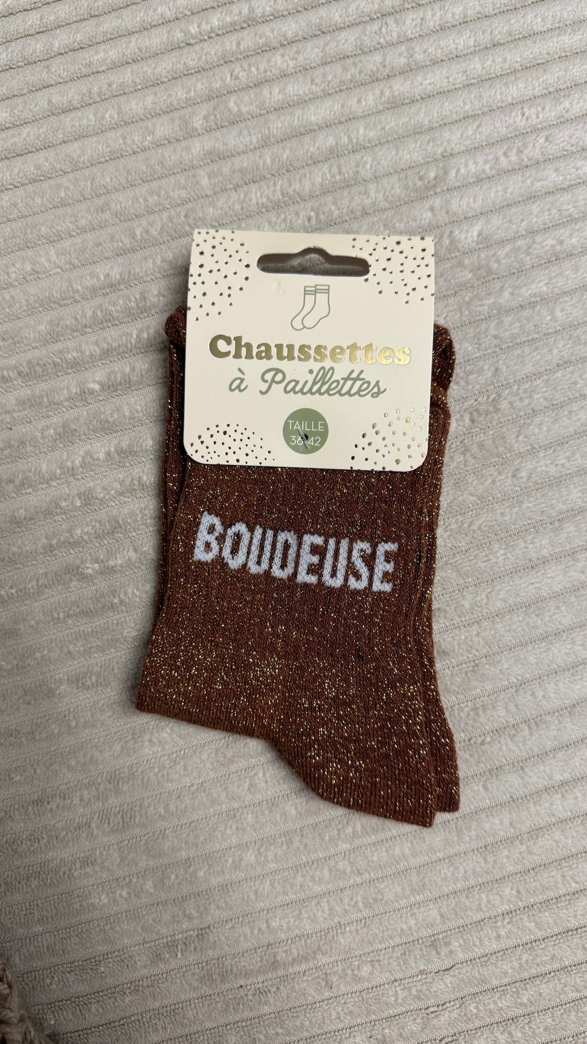 Chaussette à paillettes « Boudeuse »