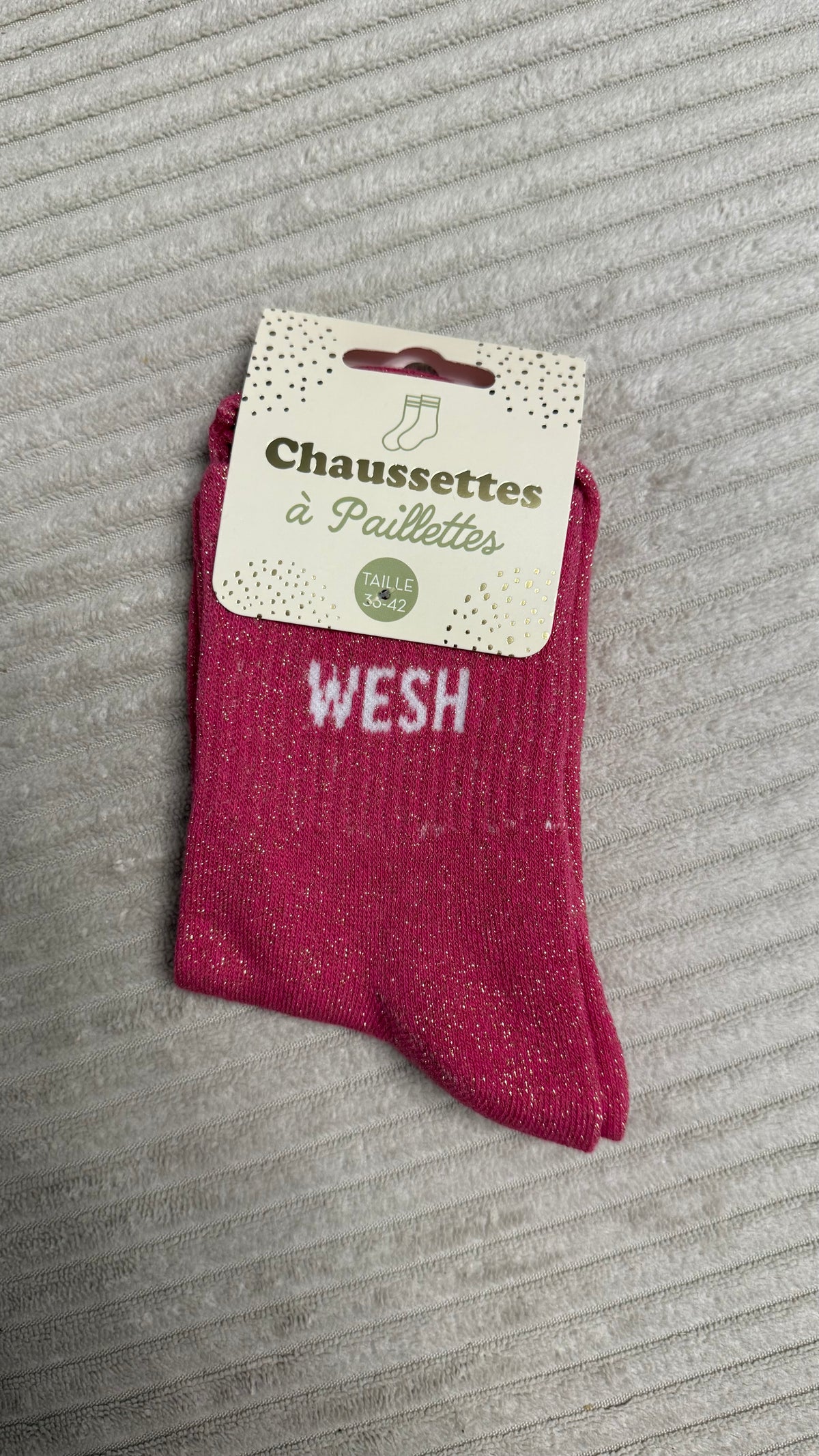Chaussette à paillettes « Wesh »