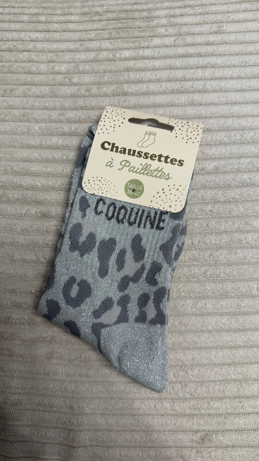 Chaussette à paillettes « Coquine »