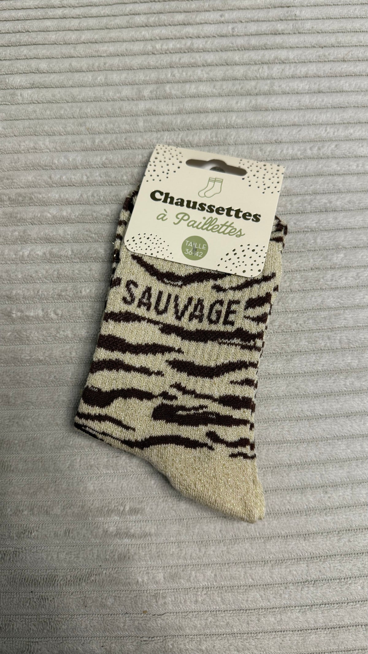 Chaussette à paillettes « Sauvage »