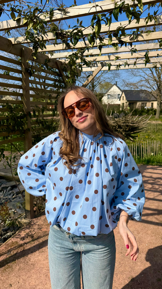 Blouse à pois dos nu "Lola"
