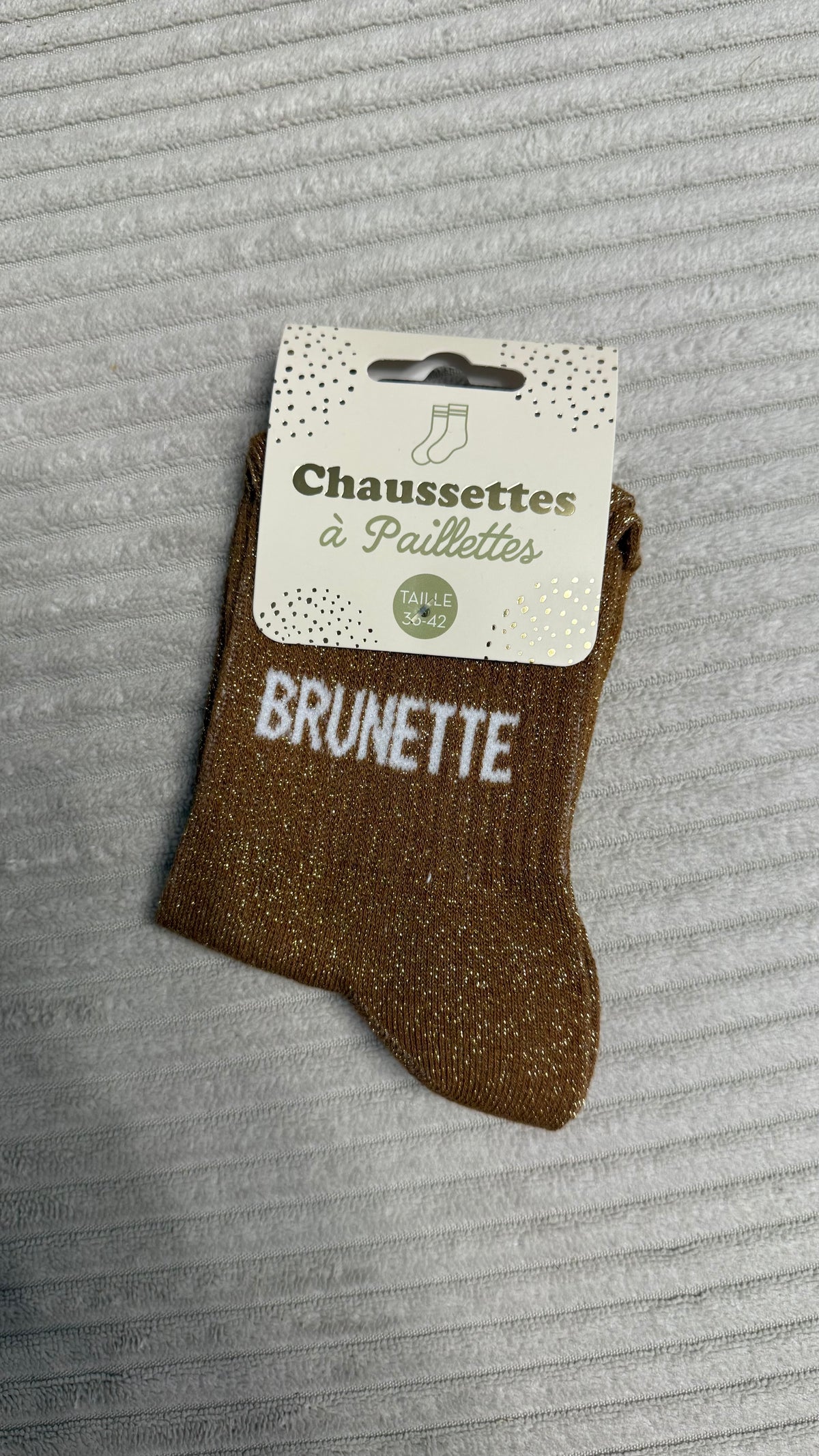 Chaussette à paillettes « Brunette »