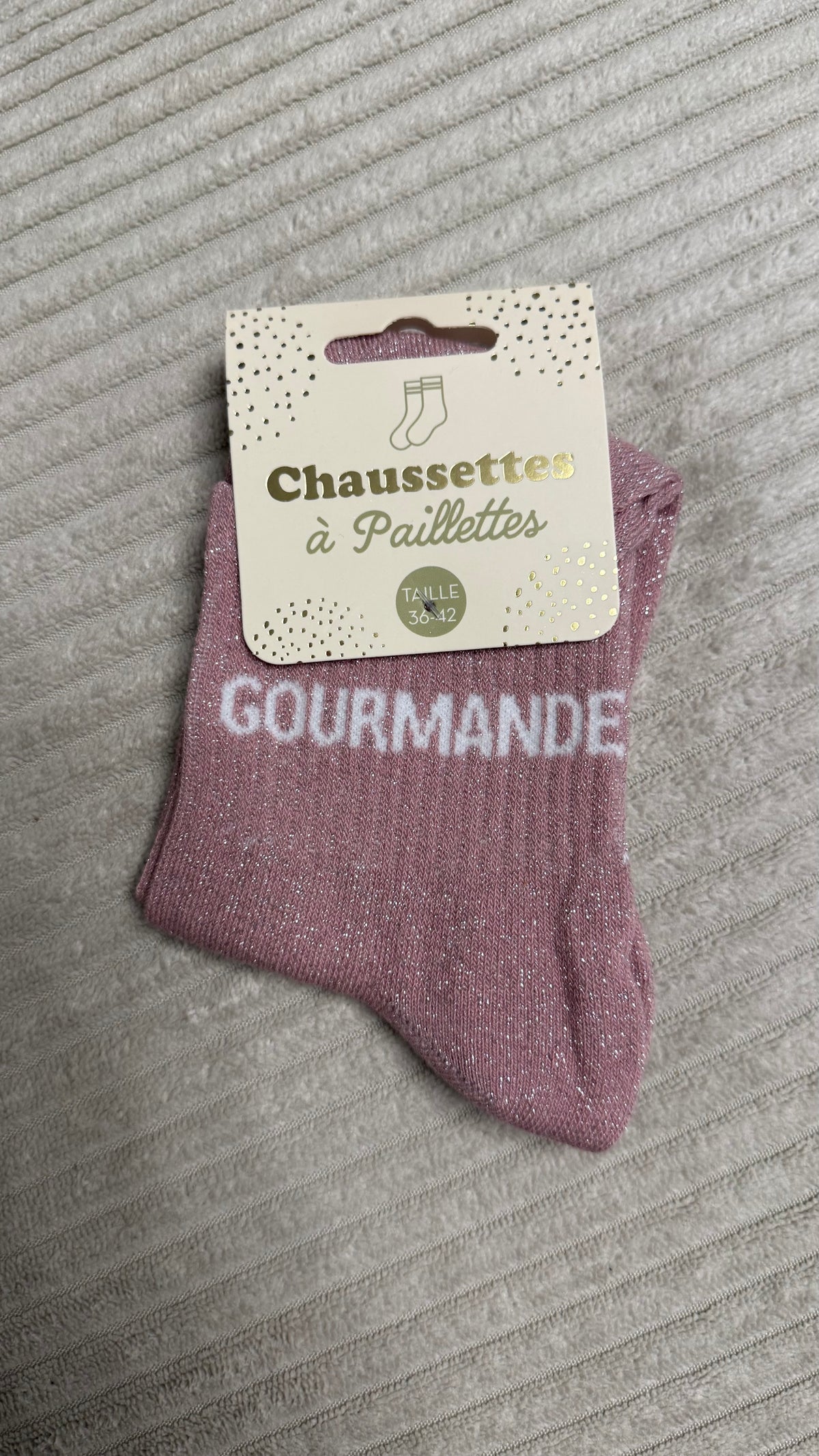 Chaussette à paillettes « Gourmande »