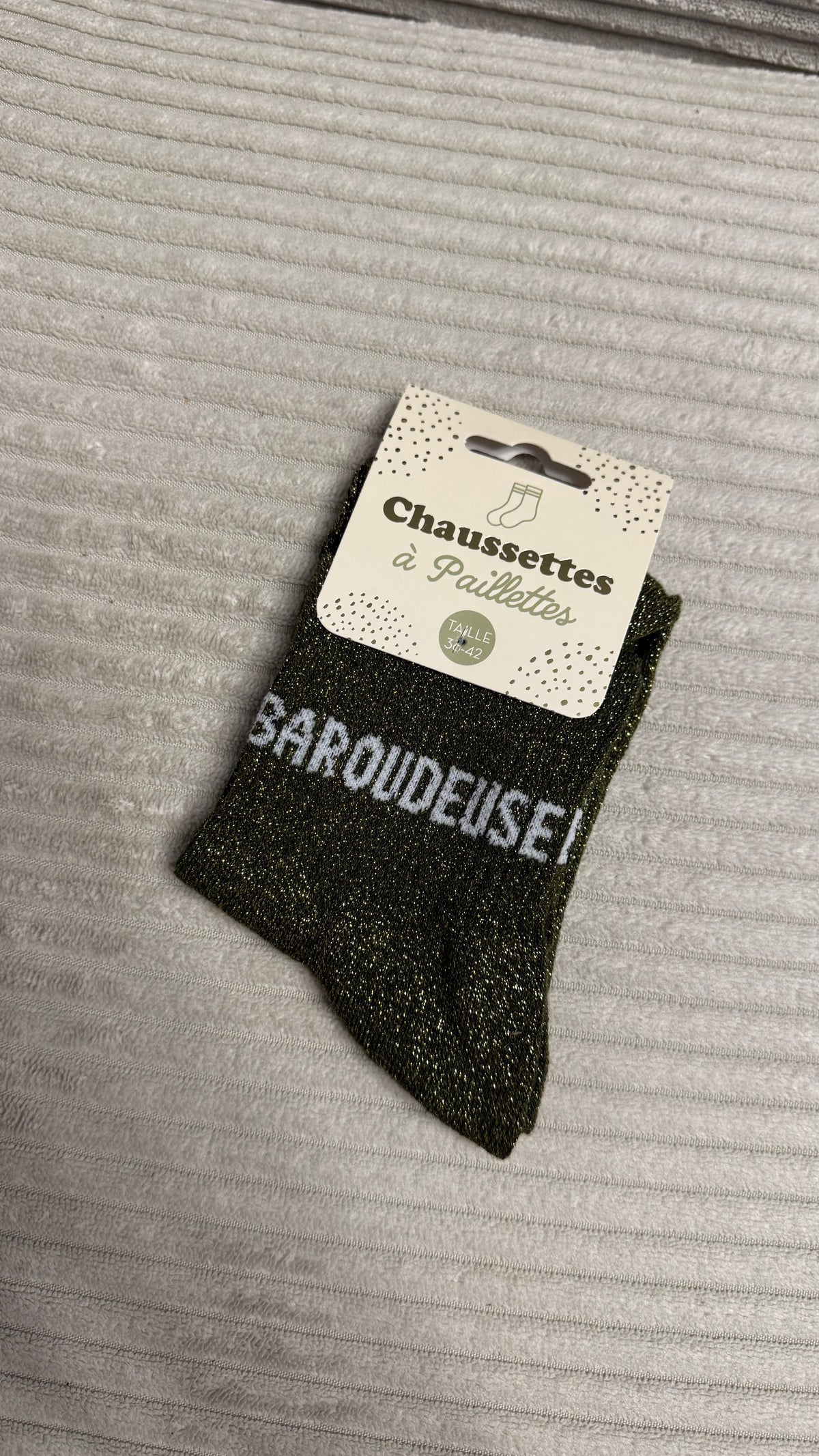 Chaussette à paillettes « Baroudeuse »
