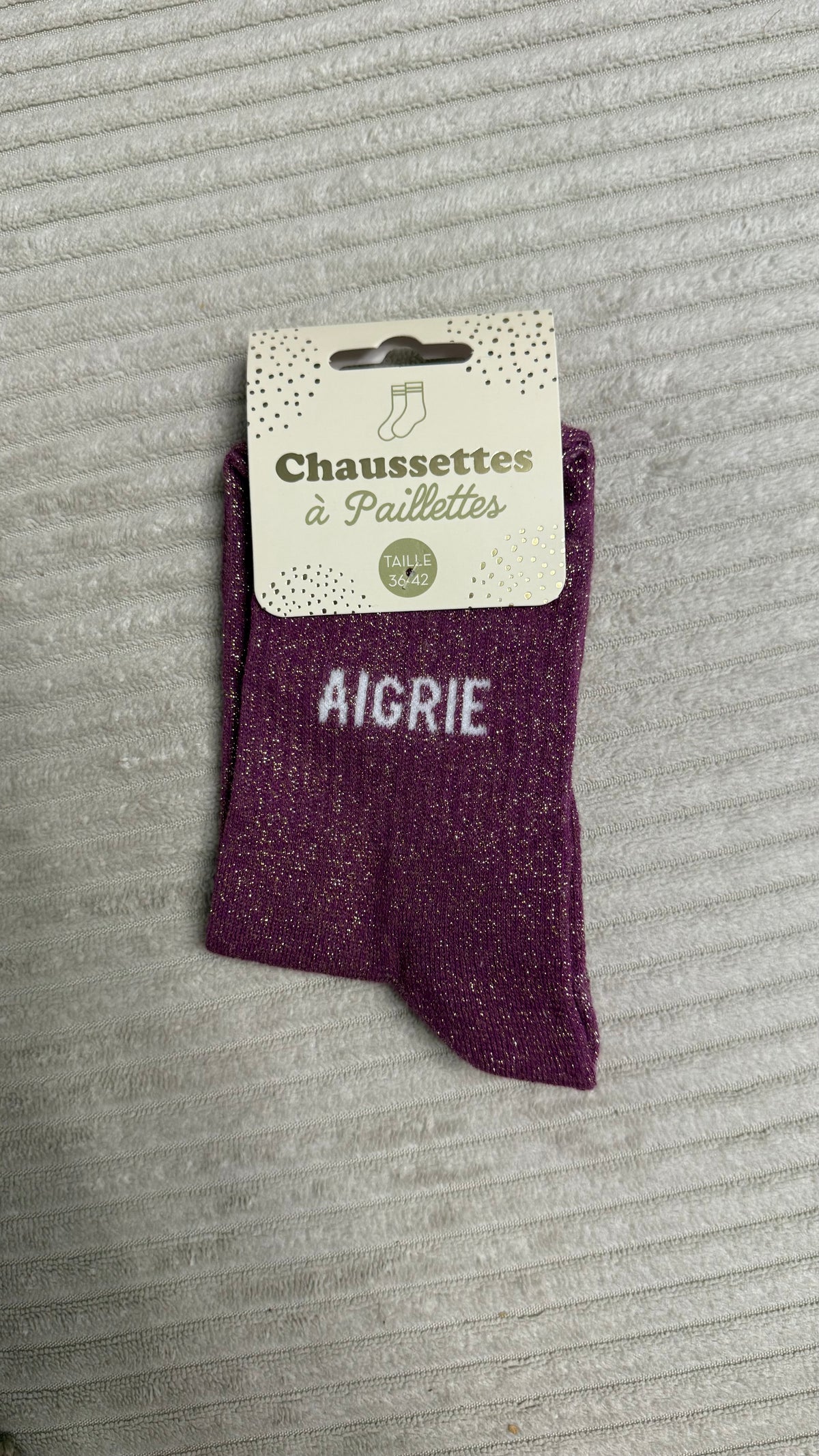 Chaussette à paillettes « Aigrie »