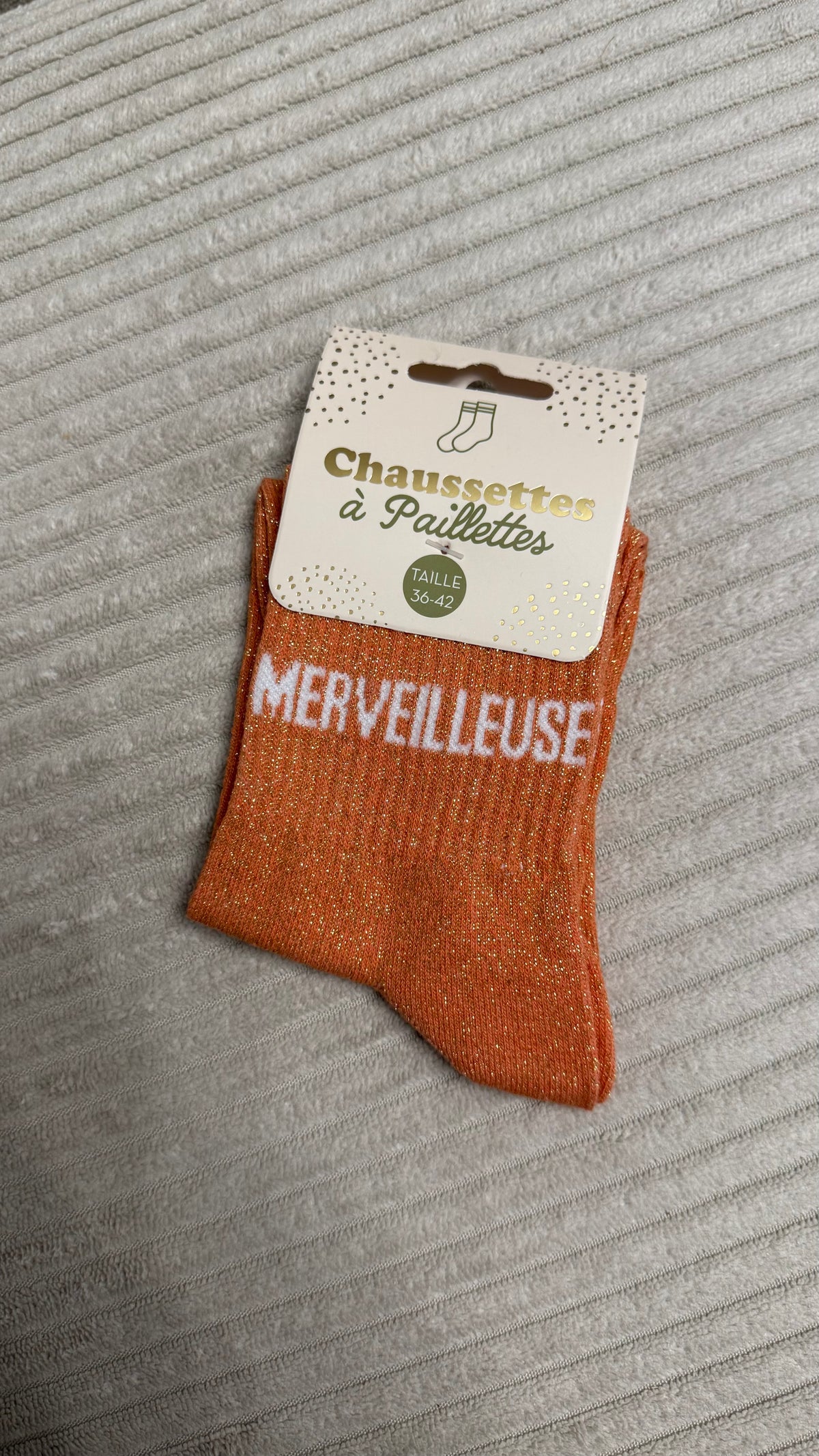 Chaussette à paillettes « Merveilleuse »