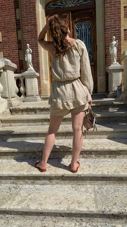 Combinaison en gaze de coton beige